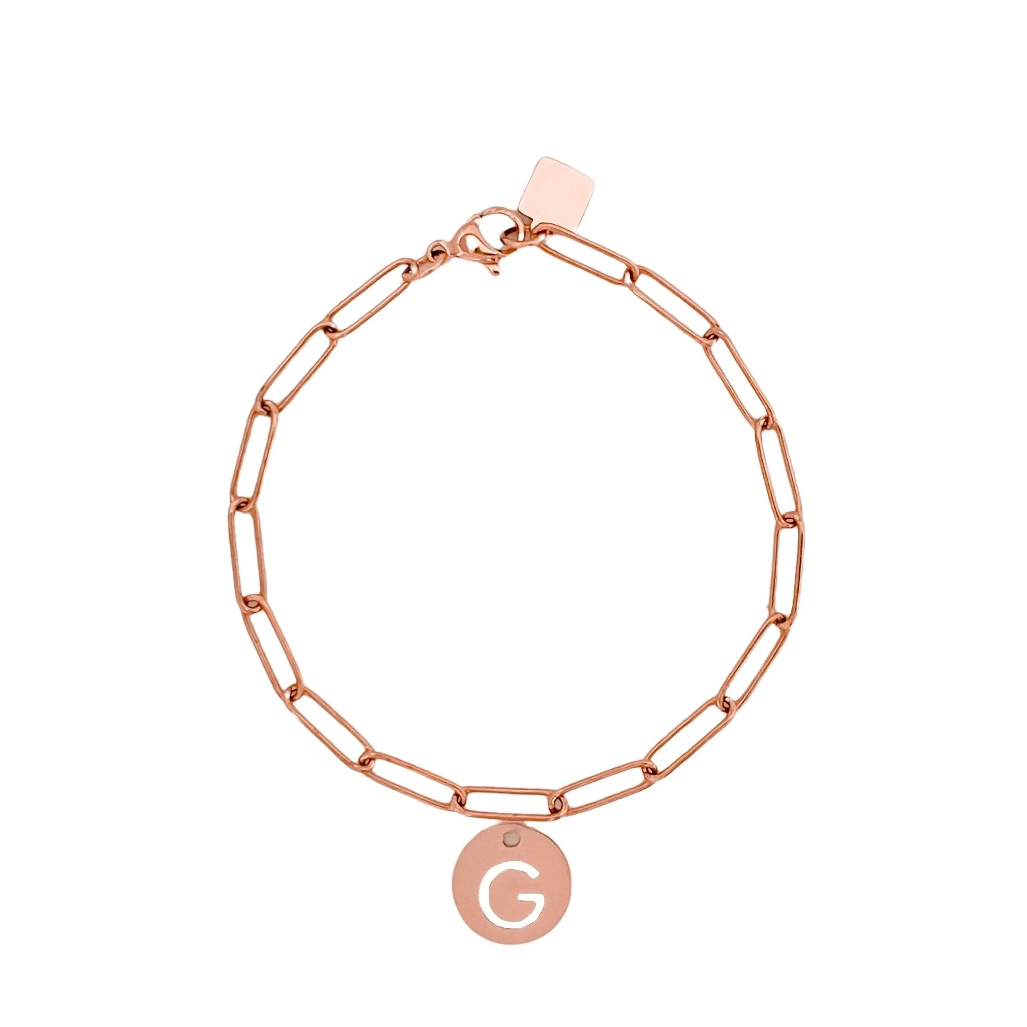 Rose Gold Initial Bracelet (A-Z)