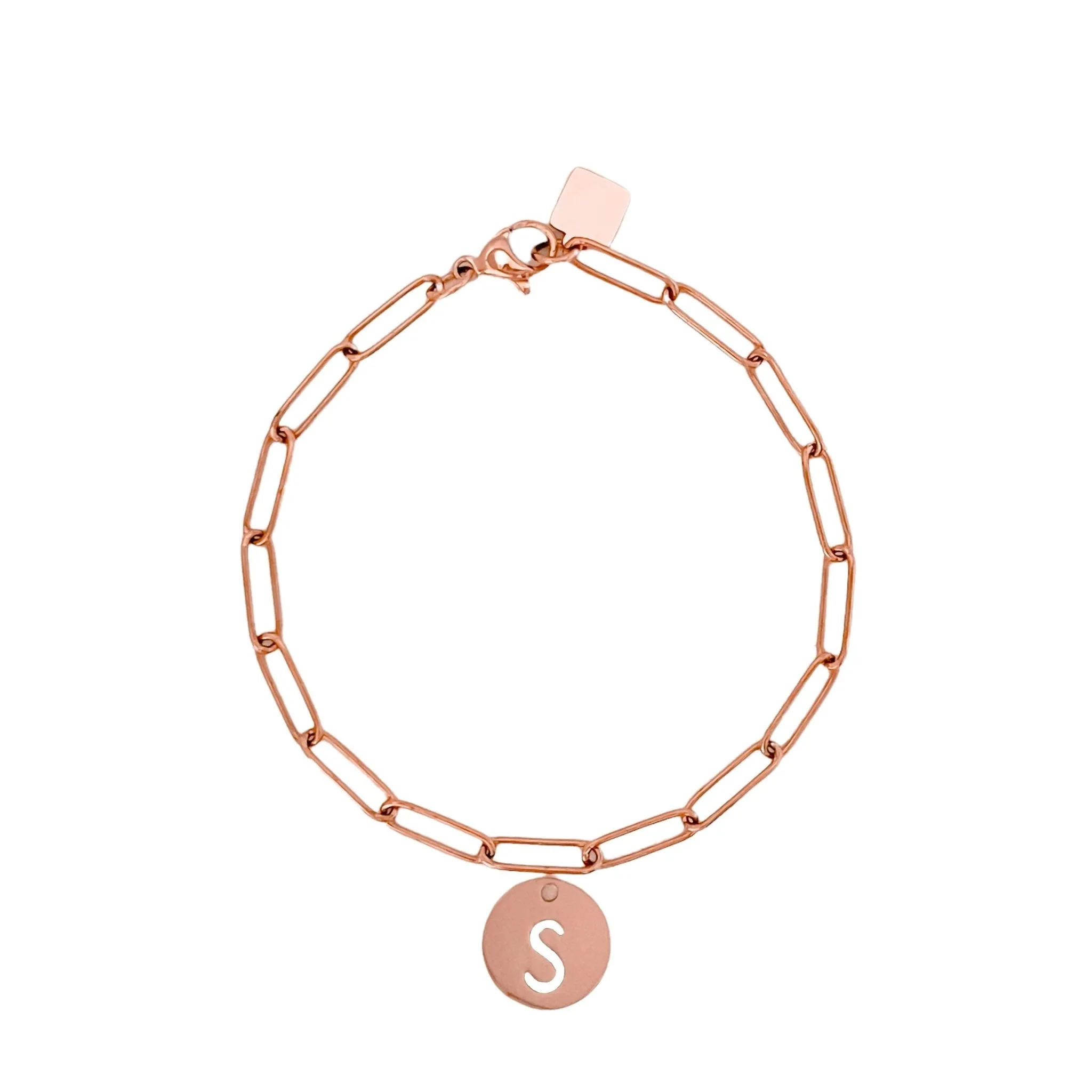 Rose Gold Initial Bracelet (A-Z)