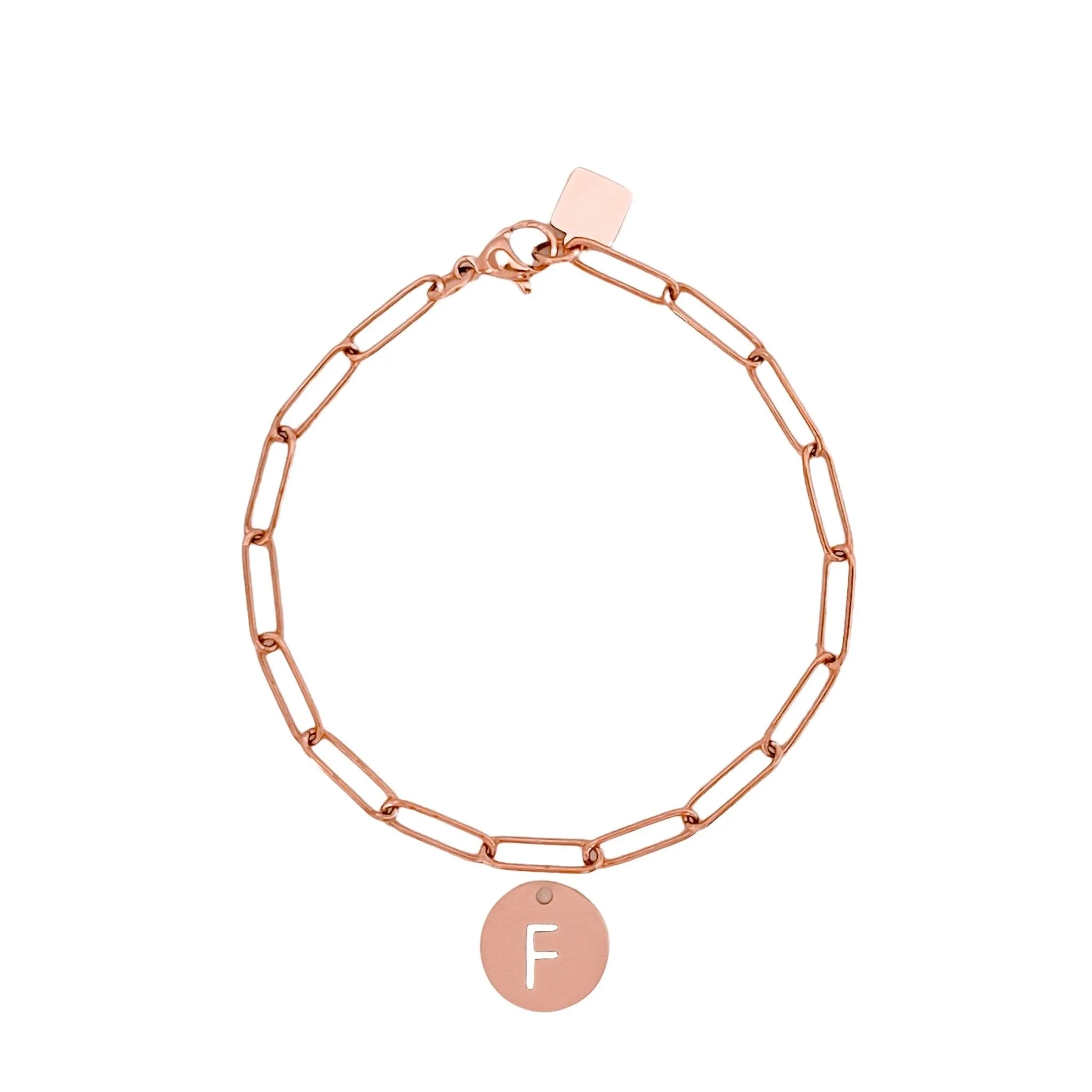 Rose Gold Initial Bracelet (A-Z)