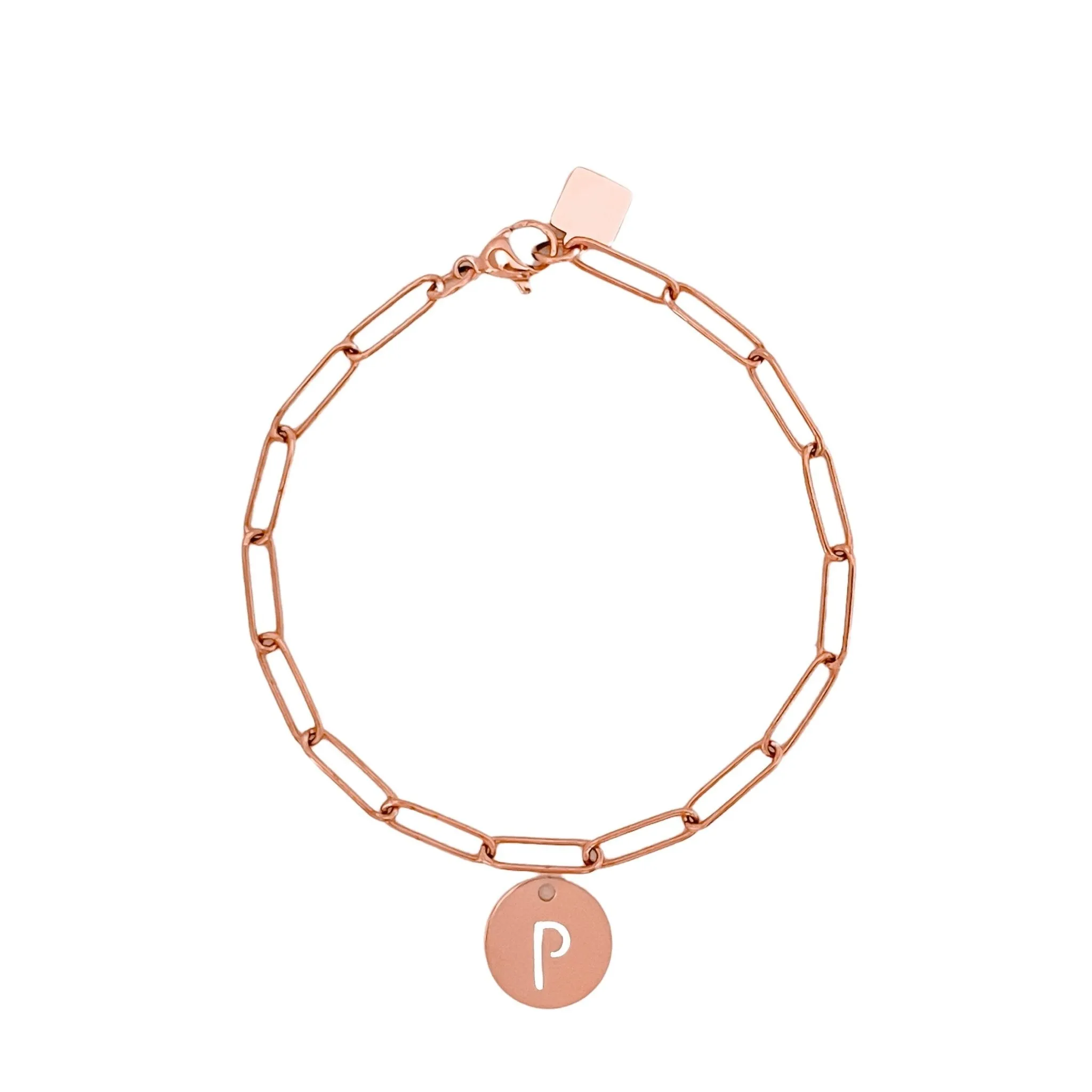 Rose Gold Initial Bracelet (A-Z)