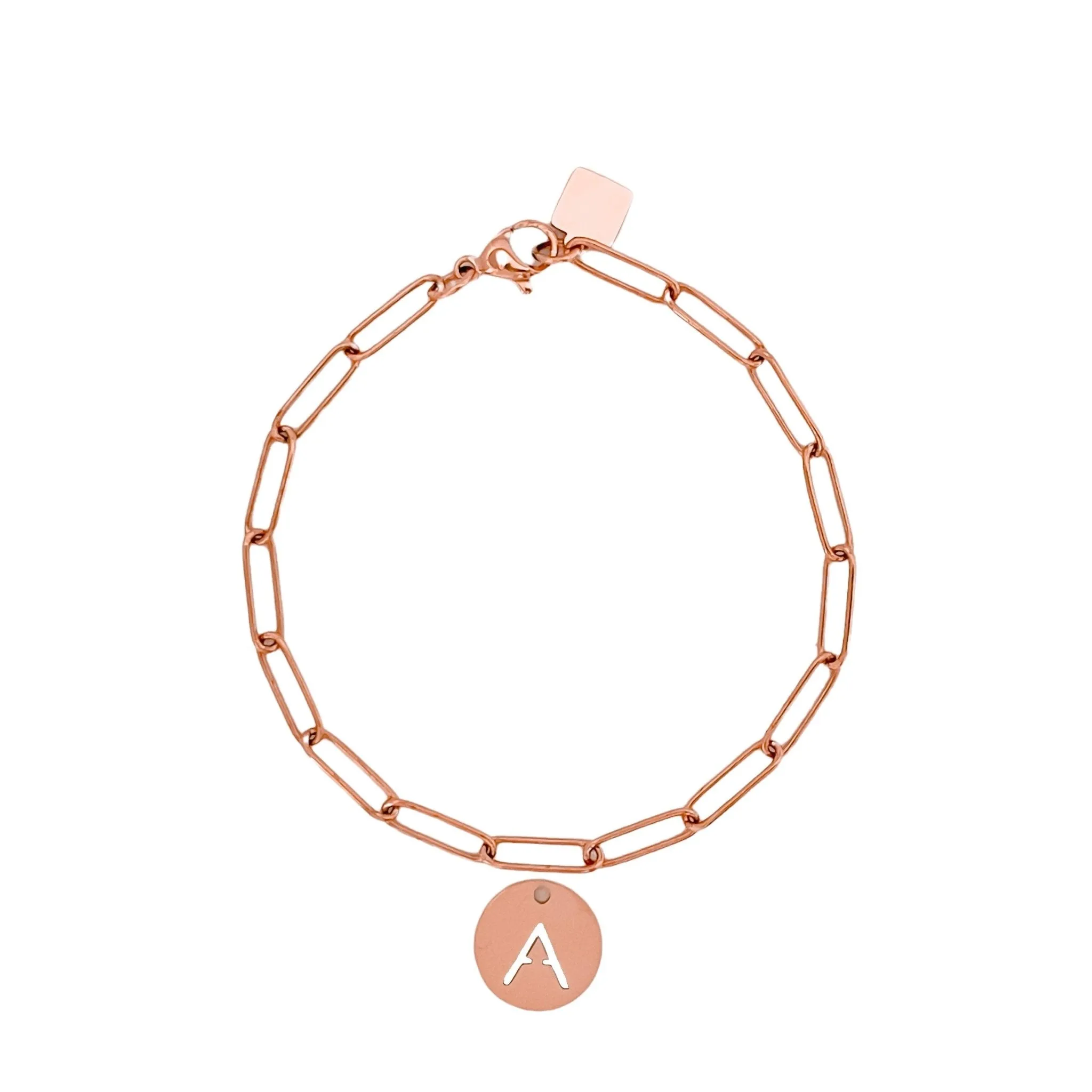 Rose Gold Initial Bracelet (A-Z)