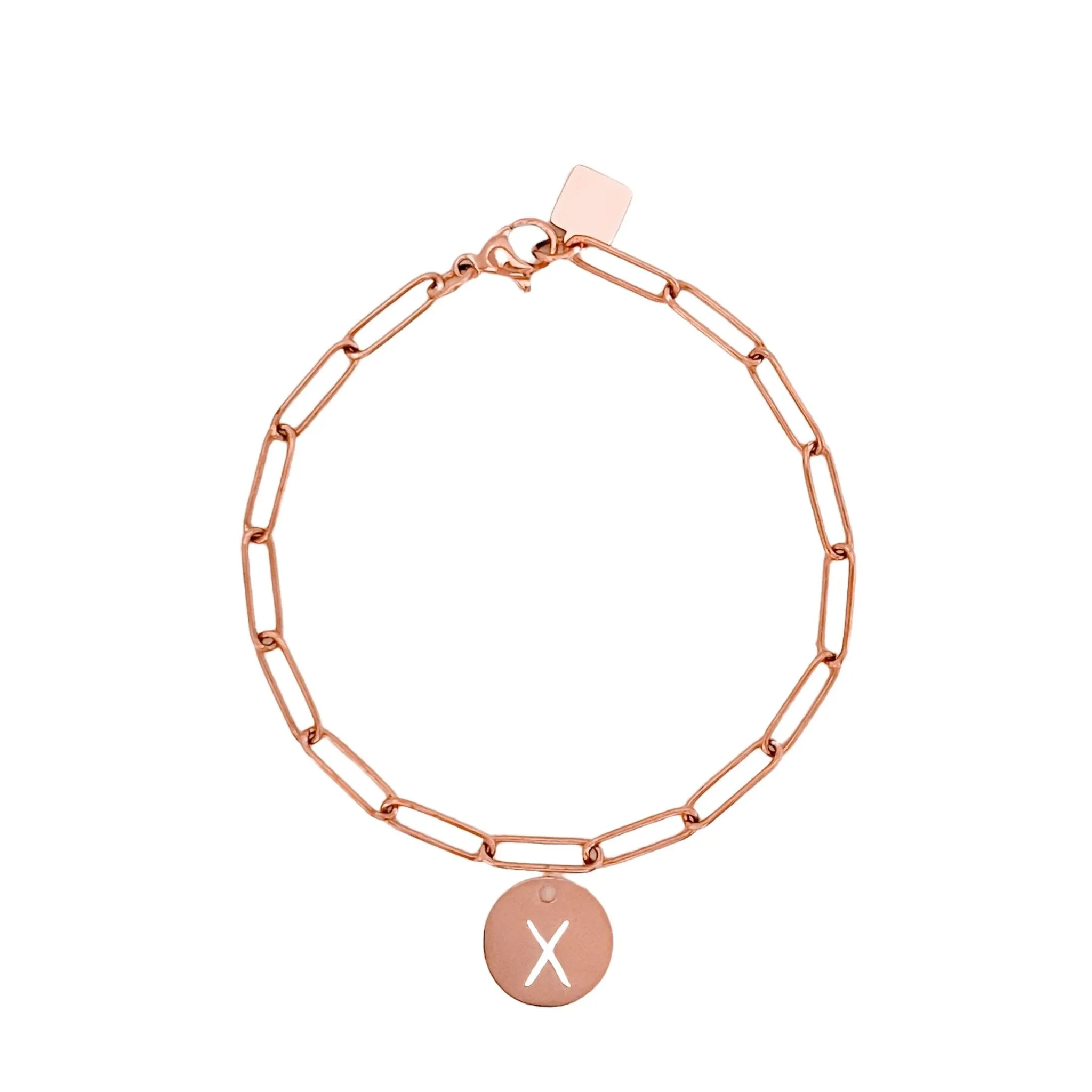 Rose Gold Initial Bracelet (A-Z)