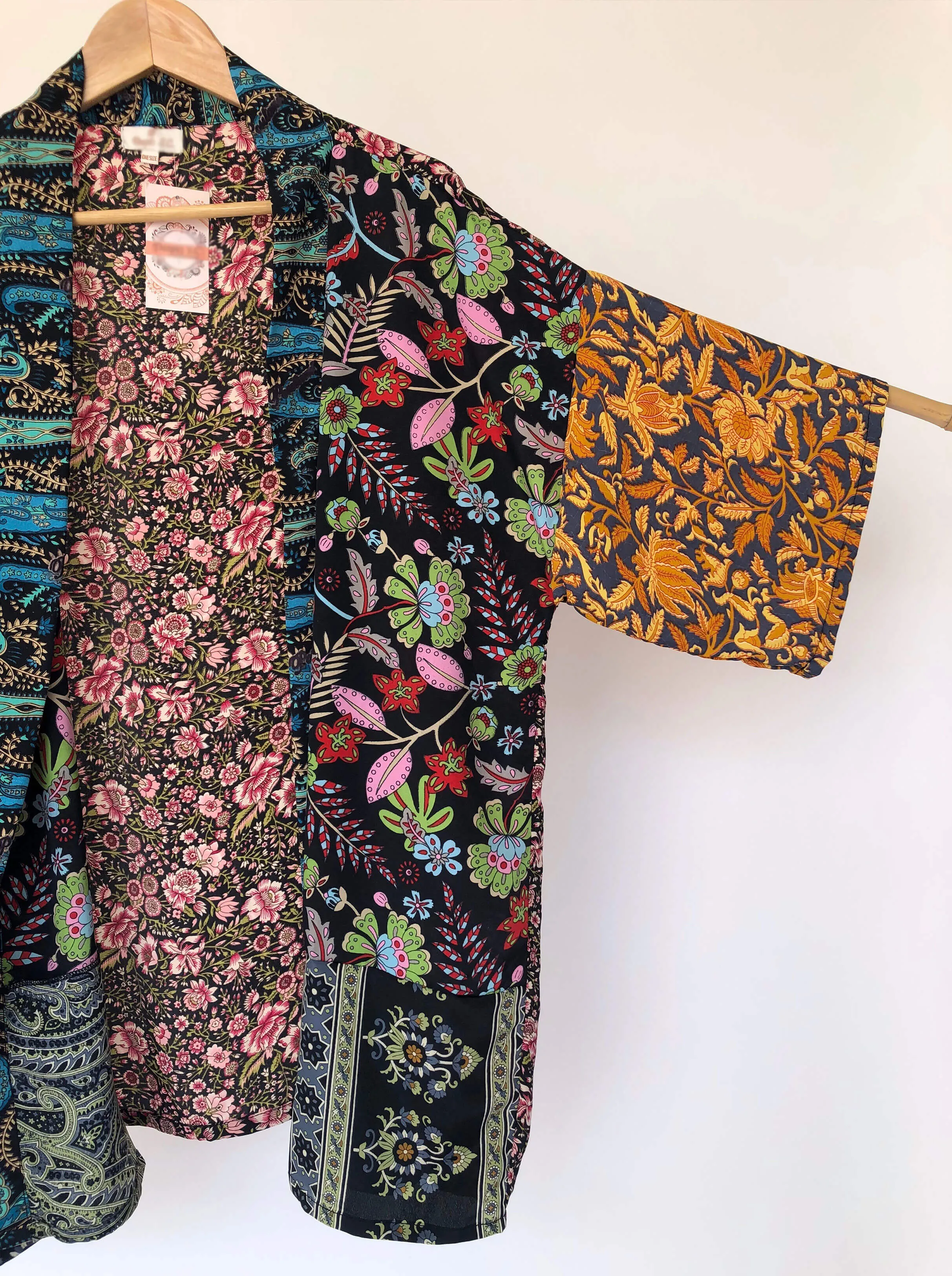 Short Kimono Patchwork Sari Floral Jacket