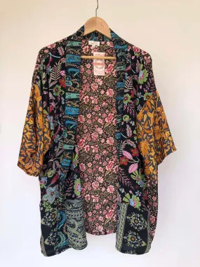 Short Kimono Patchwork Sari Floral Jacket