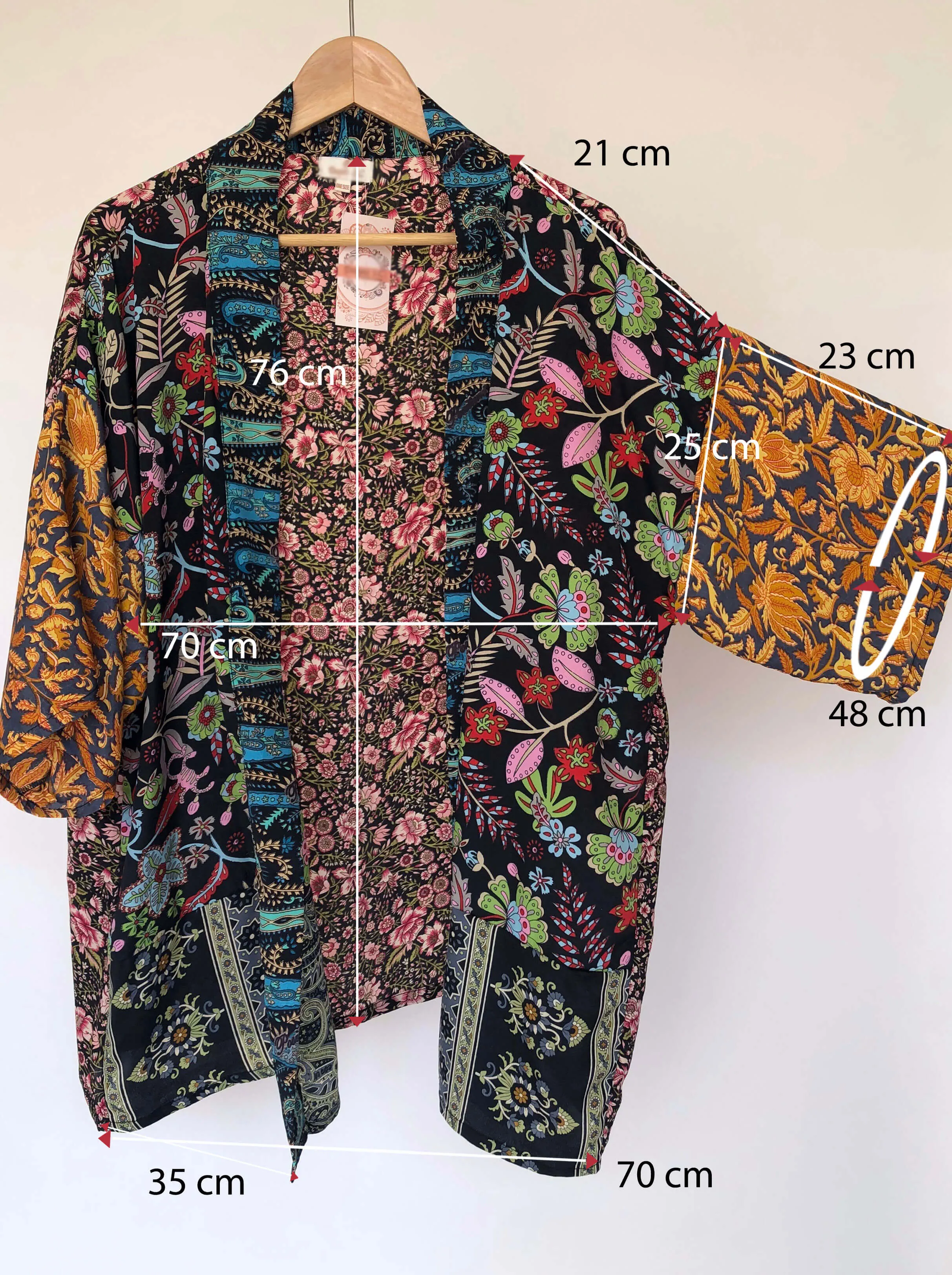 Short Kimono Patchwork Sari Floral Jacket