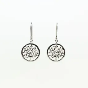 Silver Cut Out Tree Earrings