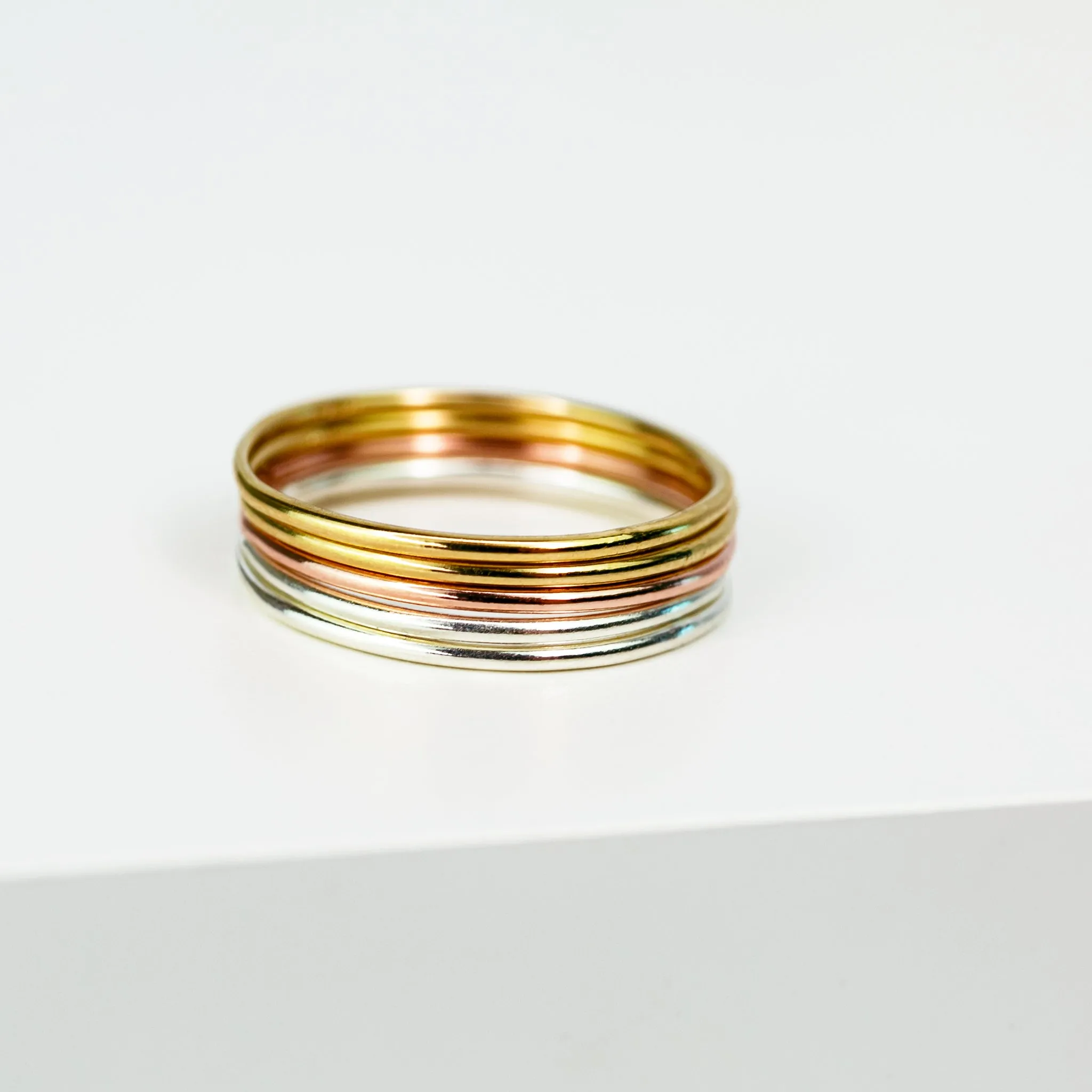 Smooth Stacking Ring Set - Mixed Metals