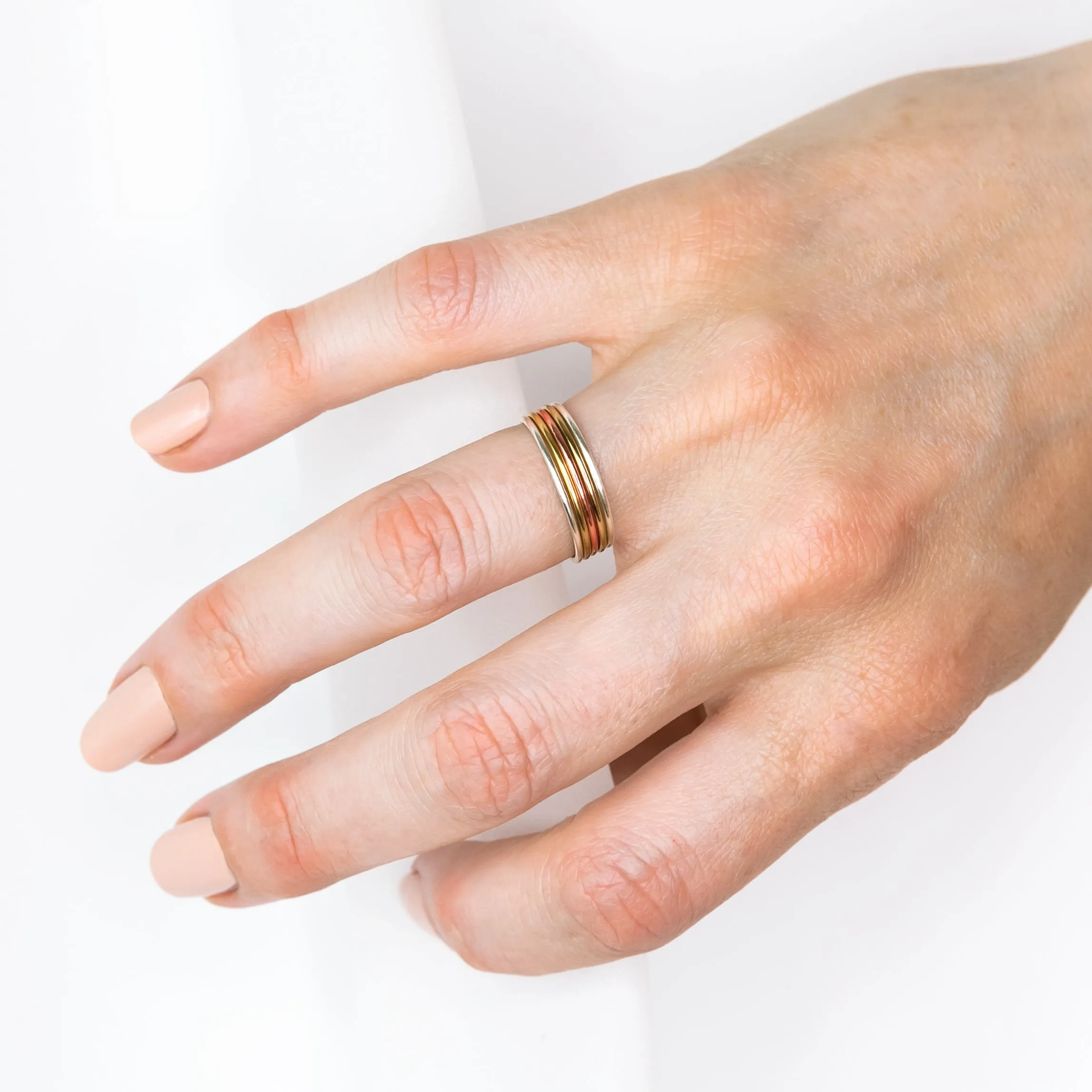 Smooth Stacking Ring Set - Mixed Metals