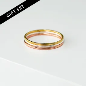 Smooth Stacking Ring Set - Mixed Metals