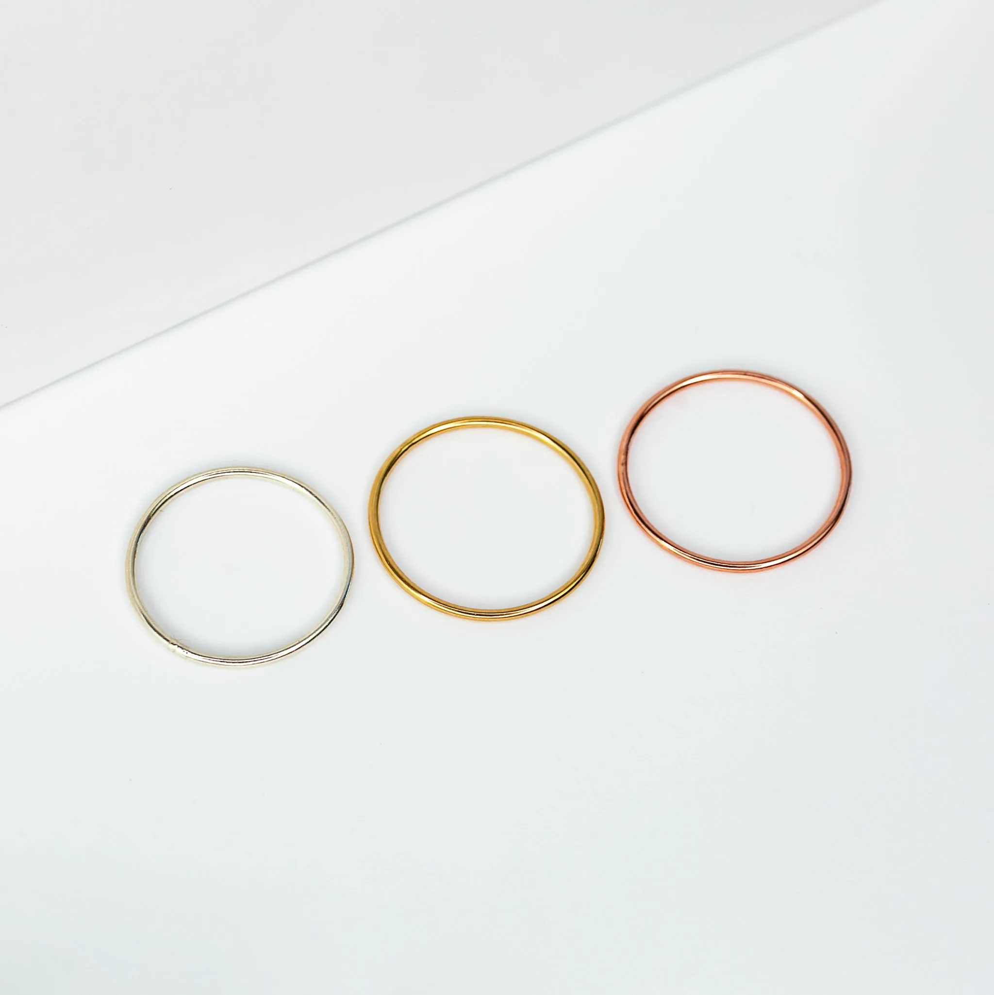 Smooth Stacking Ring Set - Mixed Metals