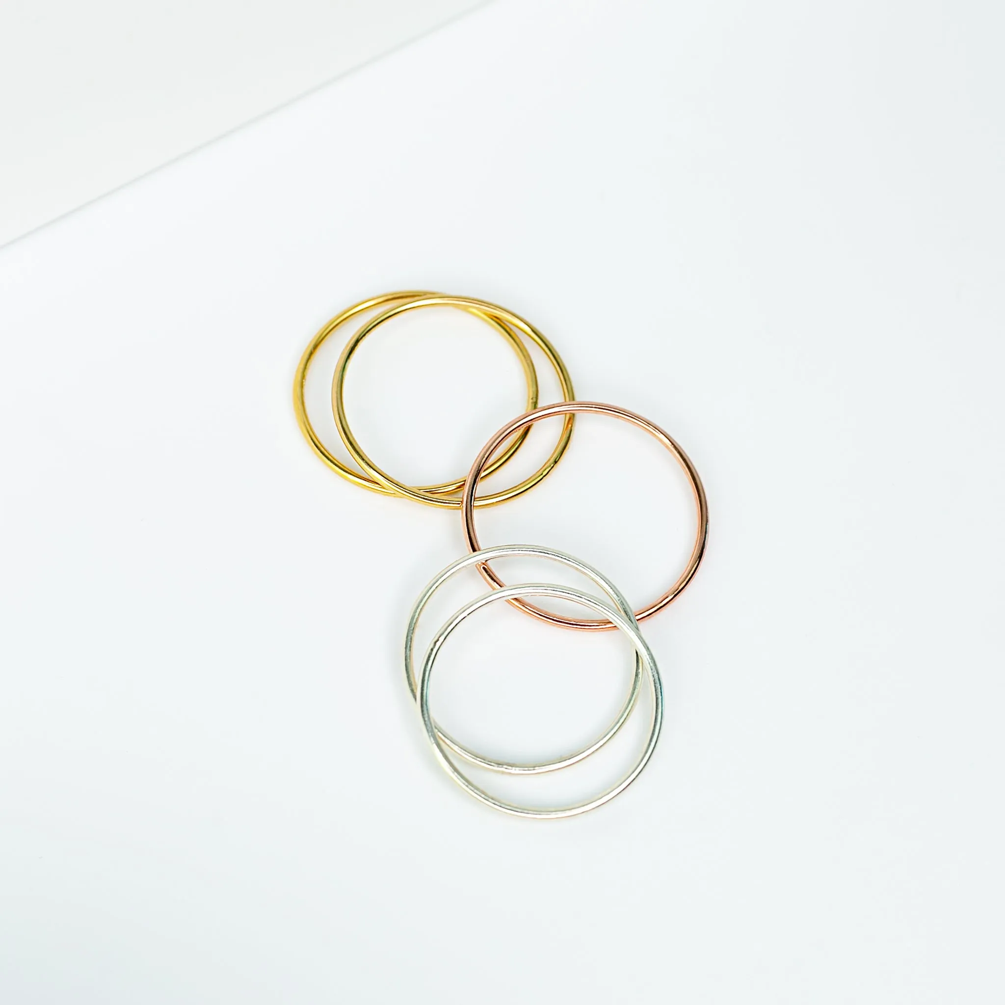 Smooth Stacking Ring Set - Mixed Metals