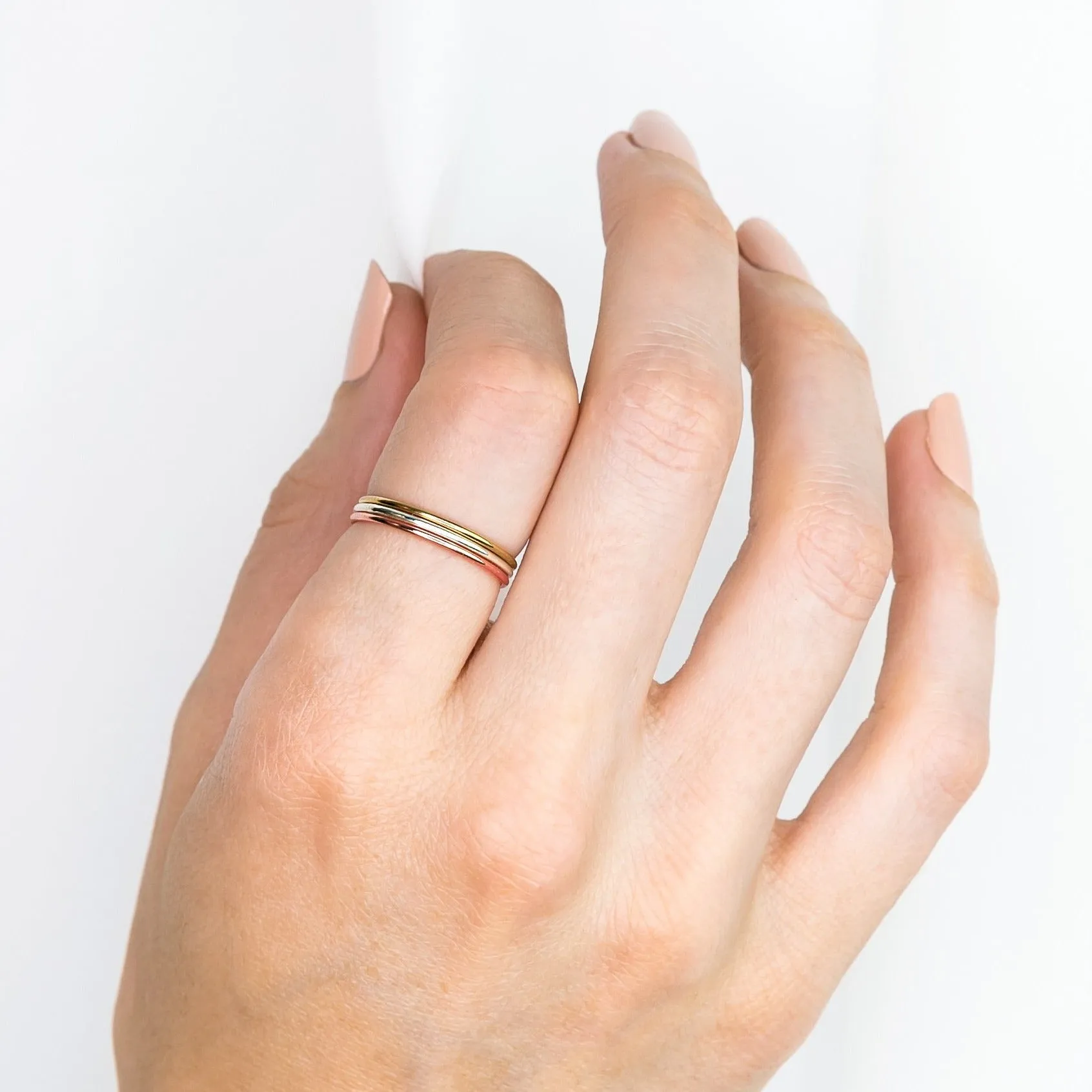 Smooth Stacking Ring Set - Mixed Metals