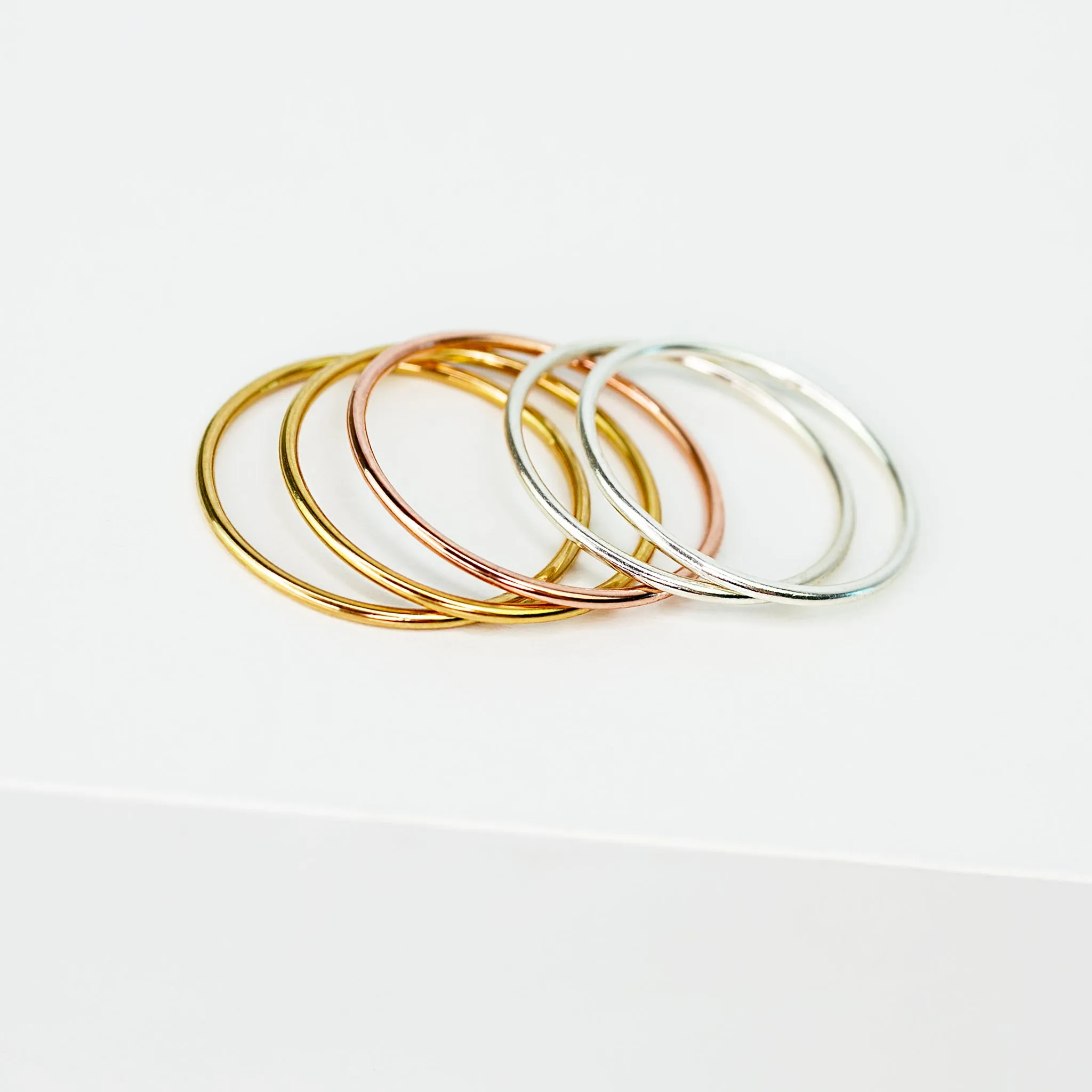 Smooth Stacking Ring Set - Mixed Metals