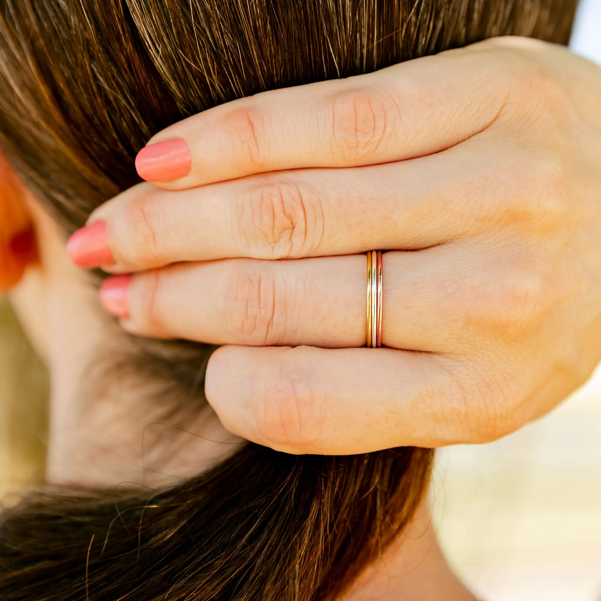 Smooth Stacking Ring Set - Mixed Metals