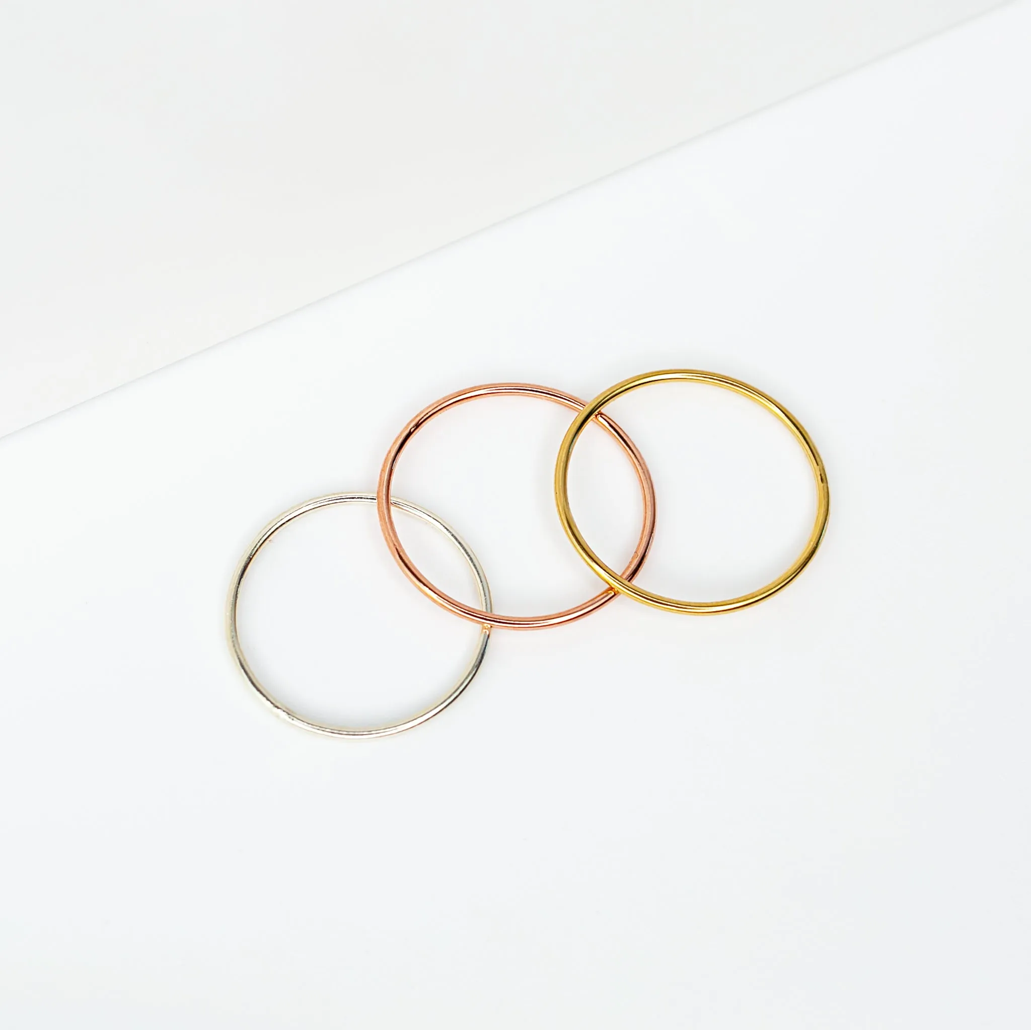 Smooth Stacking Ring Set - Mixed Metals