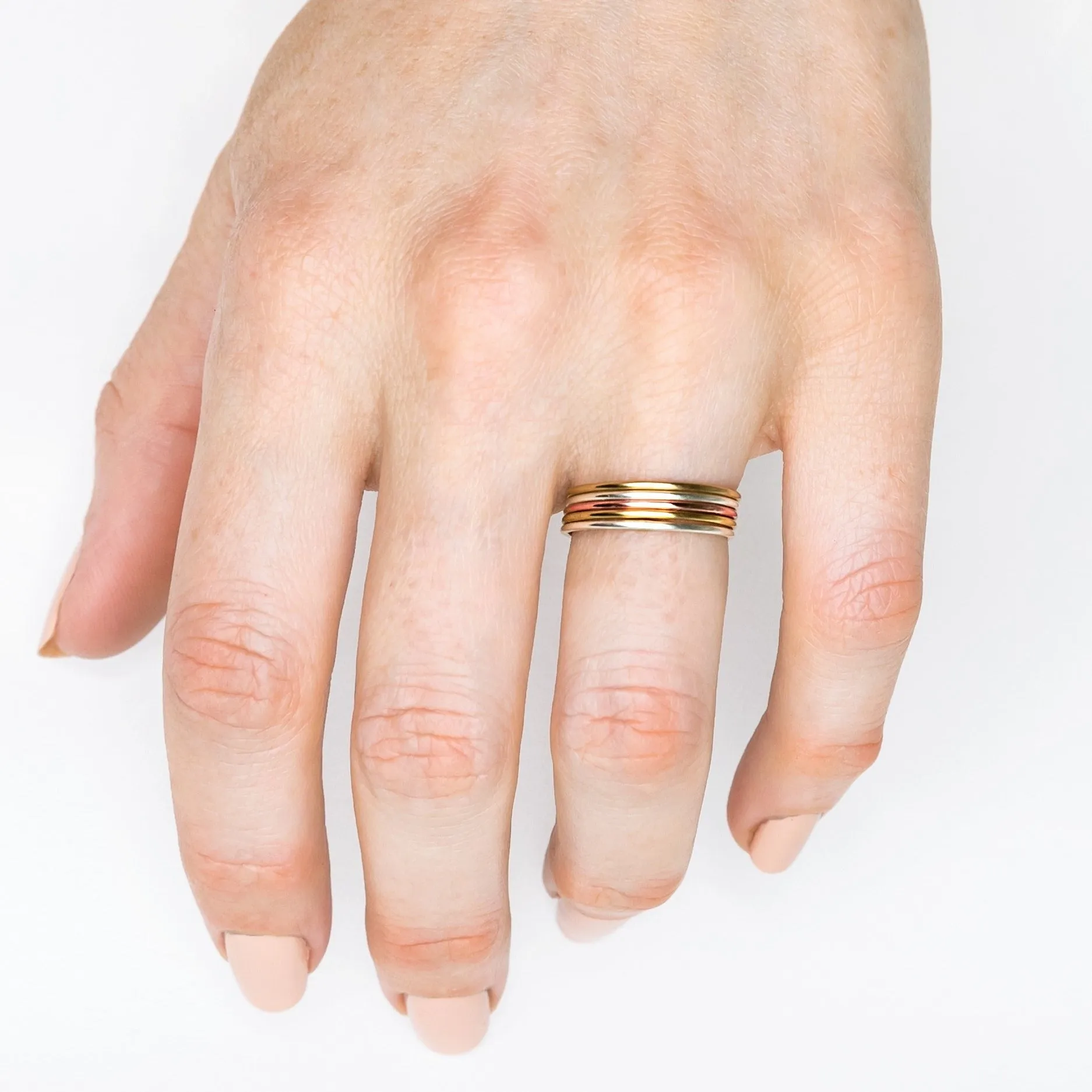 Smooth Stacking Ring Set - Mixed Metals