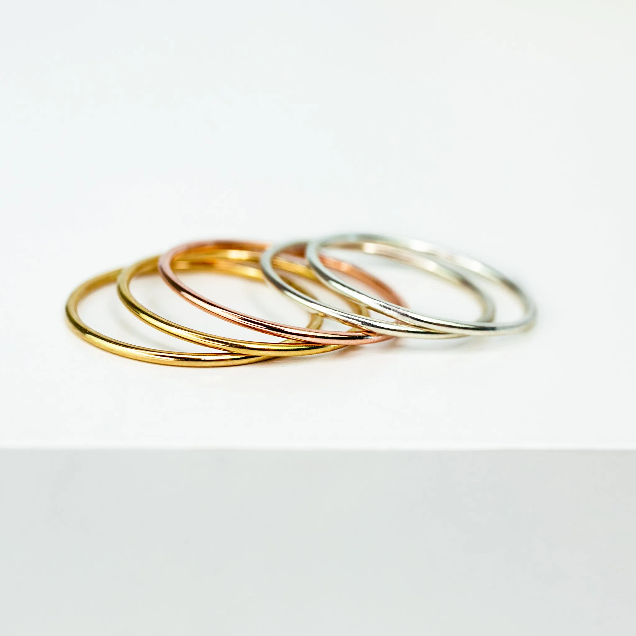 Smooth Stacking Ring Set - Mixed Metals