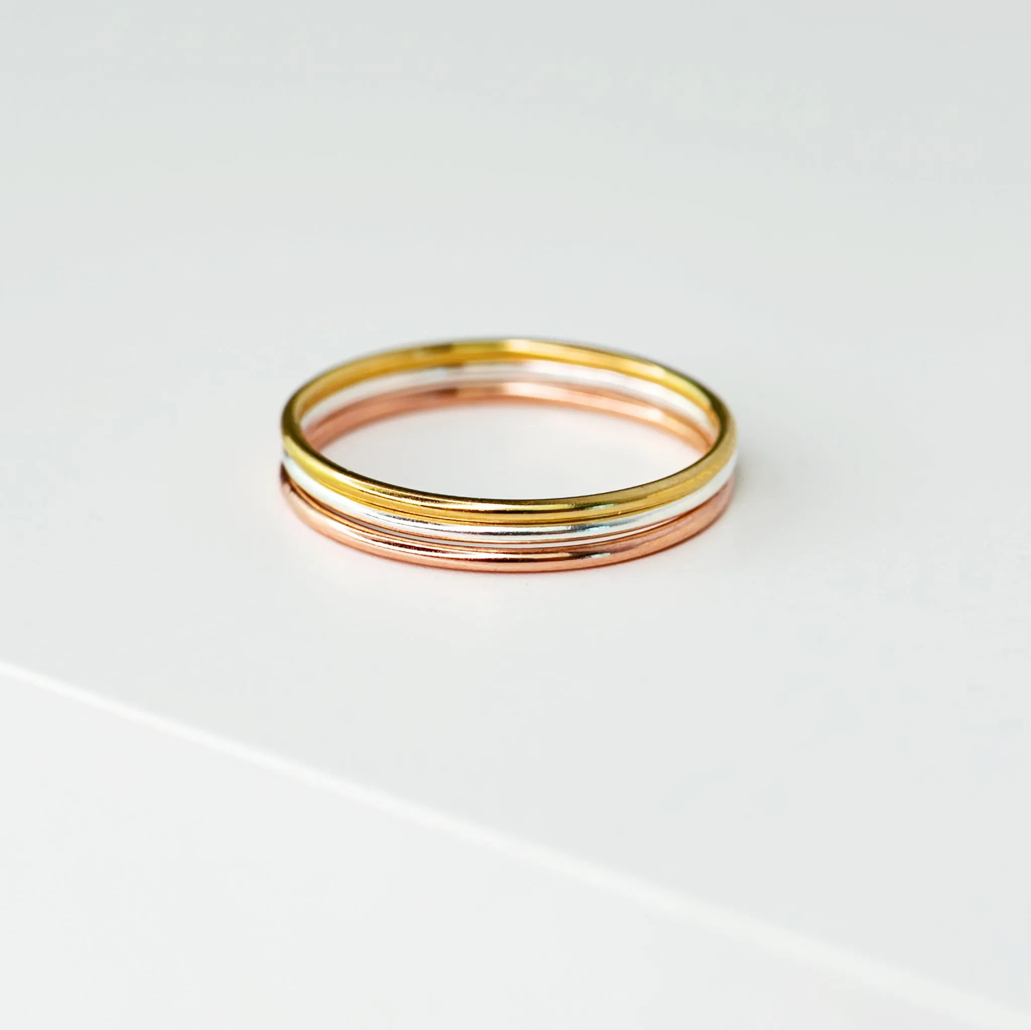 Smooth Stacking Ring Set - Mixed Metals