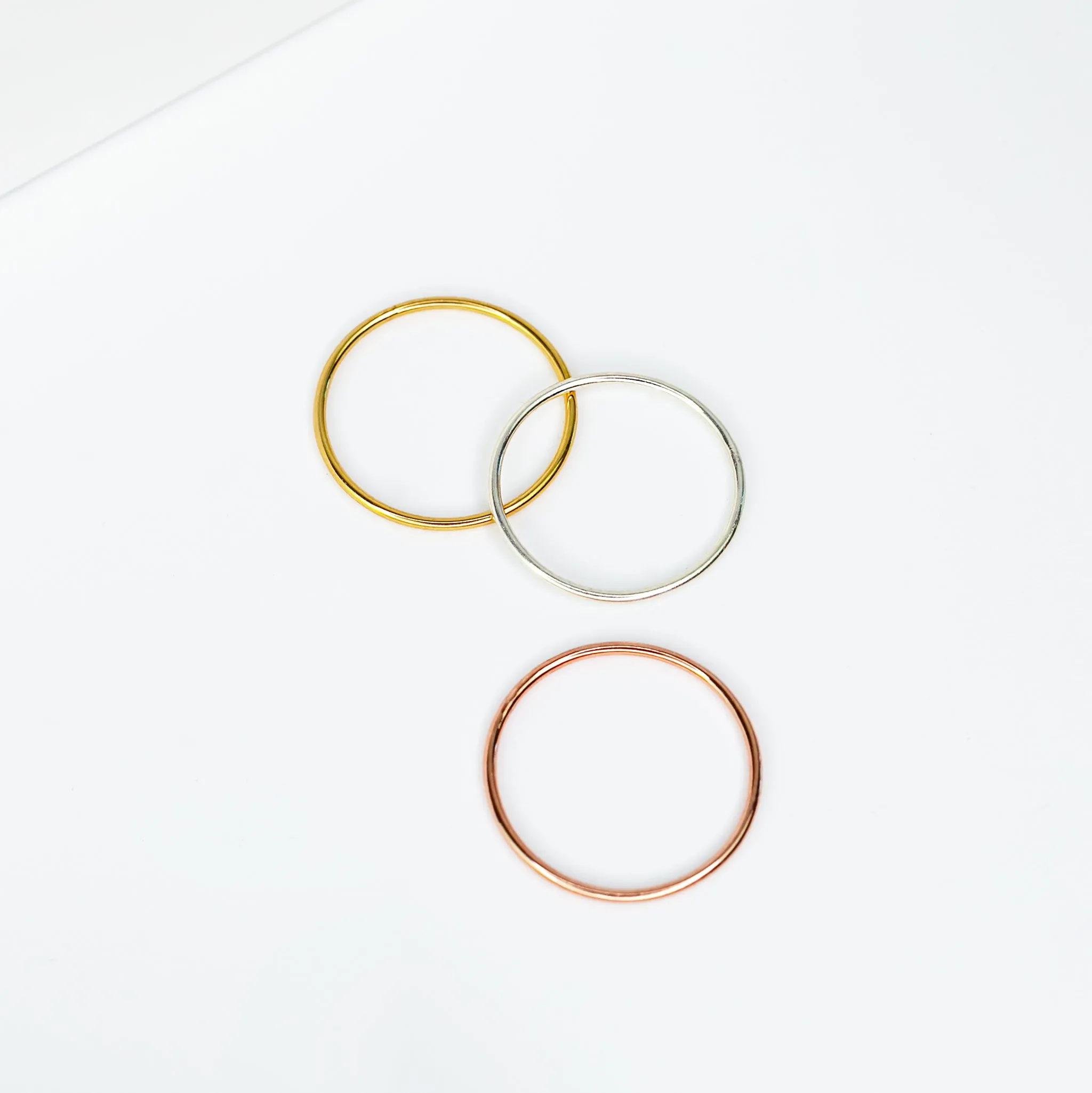 Smooth Stacking Ring Set - Mixed Metals