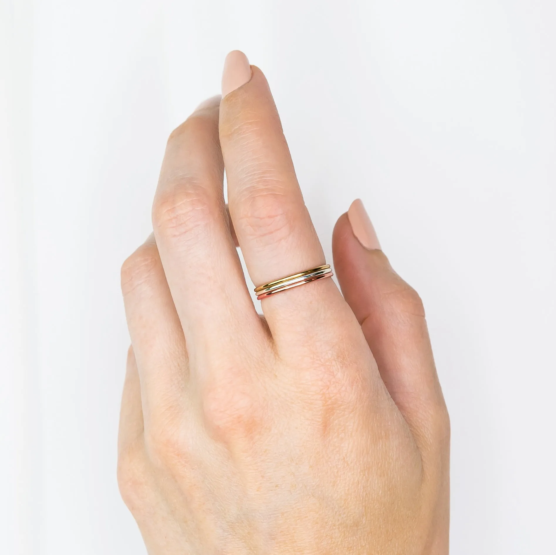 Smooth Stacking Ring Set - Mixed Metals