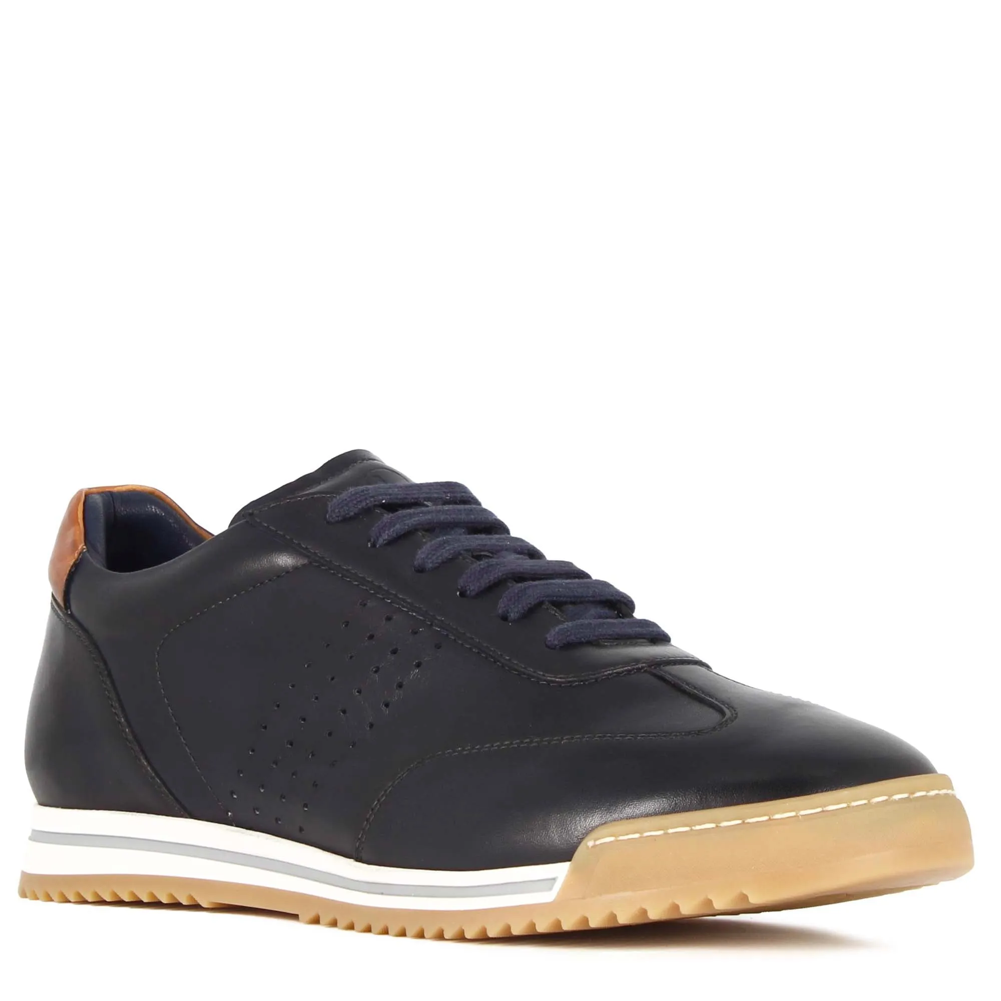 Sneaker casual da uomo in pelle colore blu