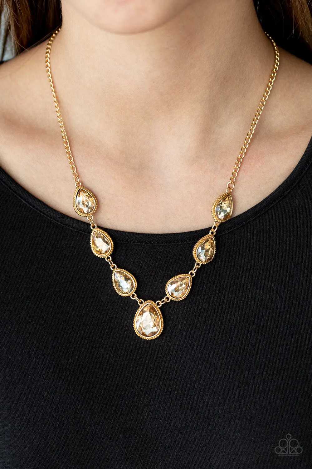 Socialite Social - Gold Paparazzi Necklace