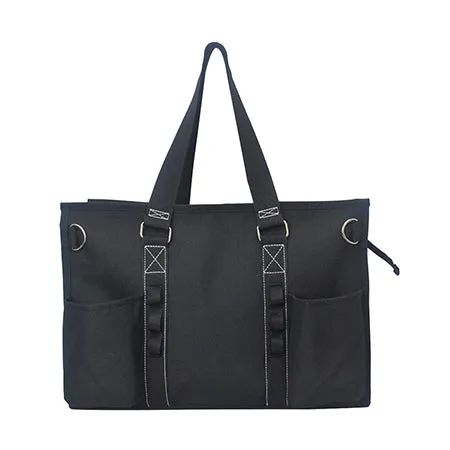 Solid Black NGIL Zippered Lined Caddy Organizer Tote Bag