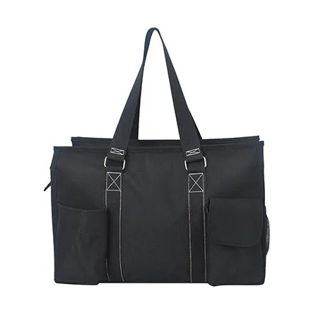 Solid Black NGIL Zippered Lined Caddy Organizer Tote Bag