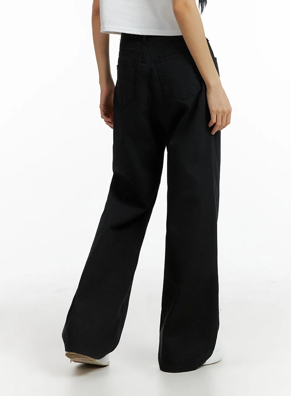 Solid Cotton Wide Leg Pants IF402