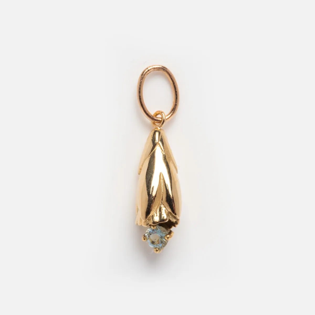 Solid Gold Birth Flower Bud Charm