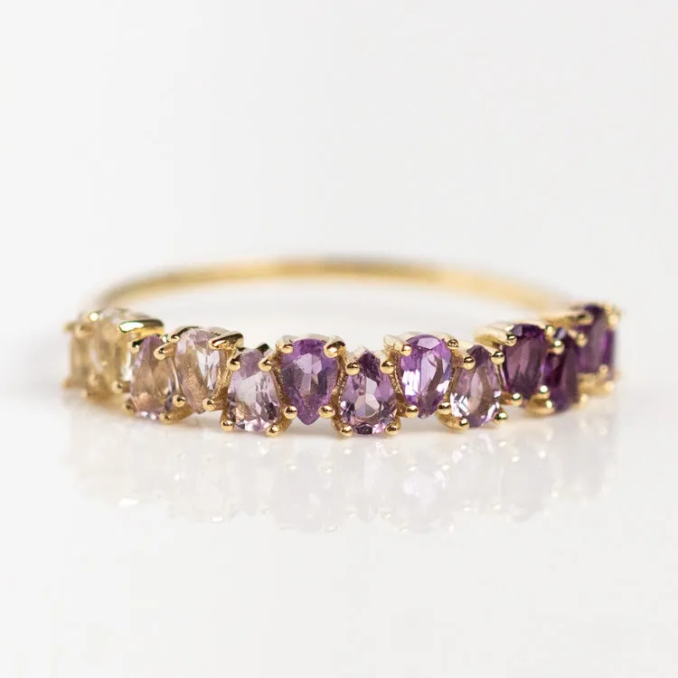 Solid Gold Ombre Birthstone Ring