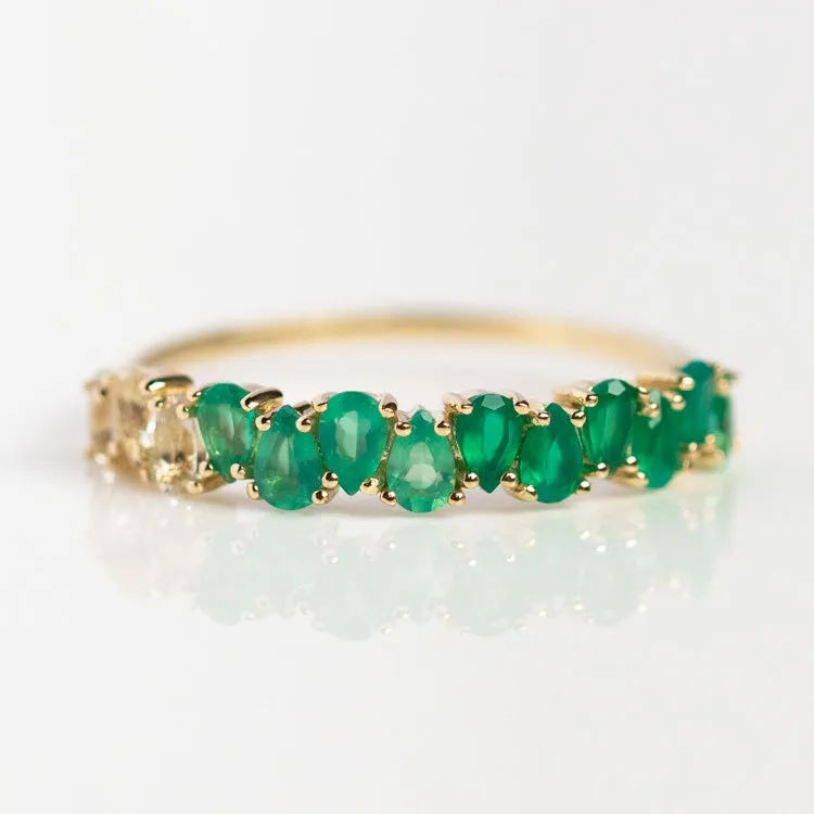 Solid Gold Ombre Birthstone Ring