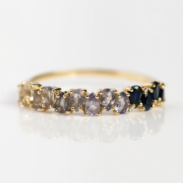 Solid Gold Ombre Birthstone Ring