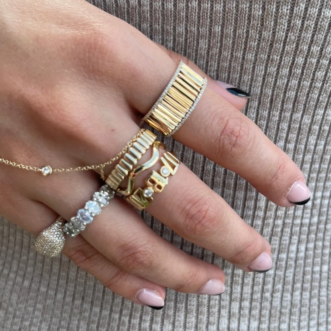 Solid Gold Wavy Stackable Ring