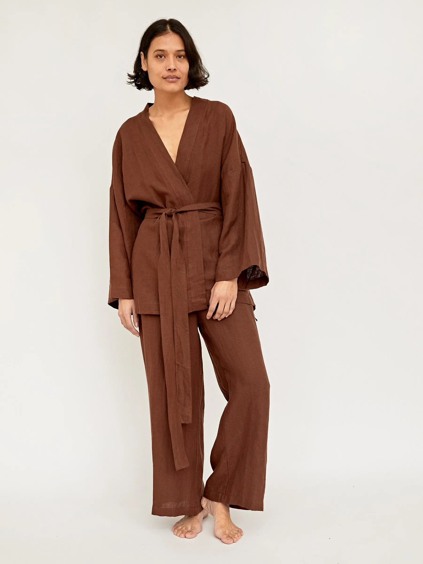 The 01 Linen Loungewear Set Long