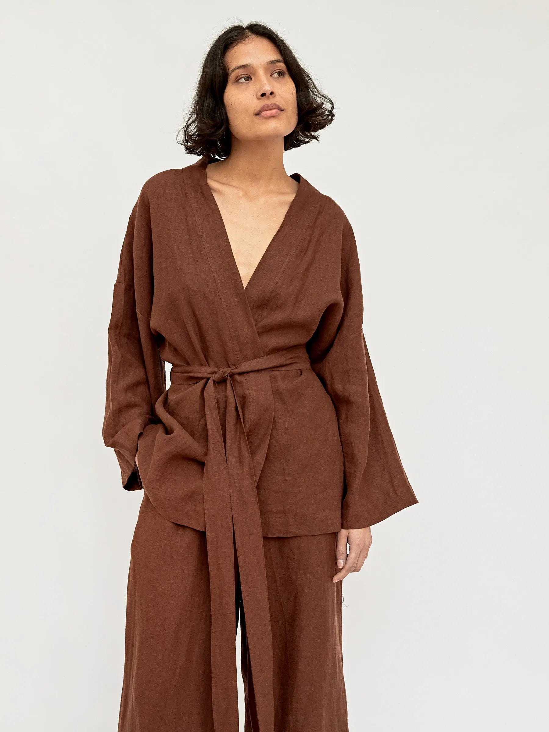 The 01 Linen Loungewear Set Long