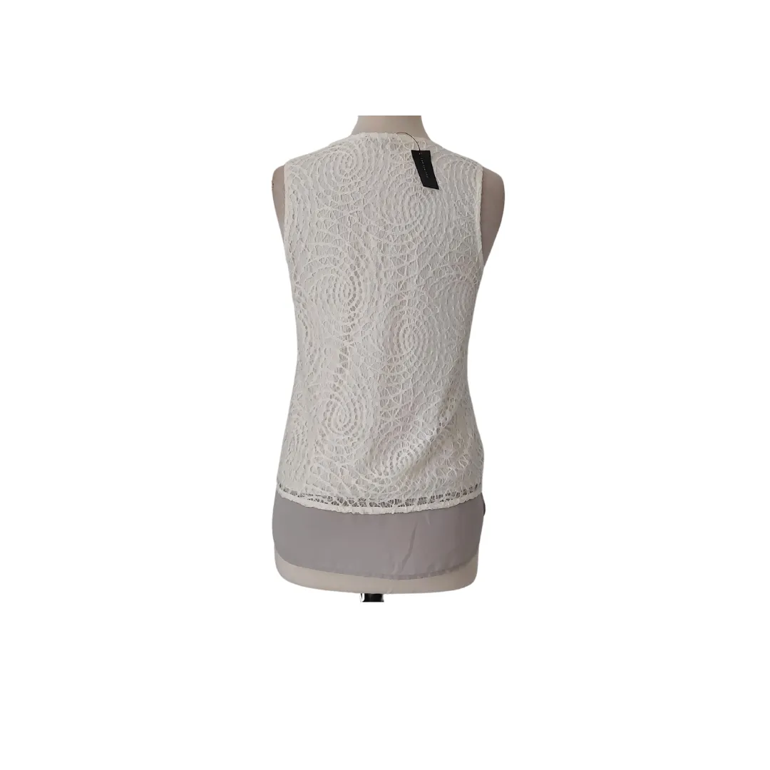 The Limited Grey & White Lace Sleeveless Blouse | Brand New |