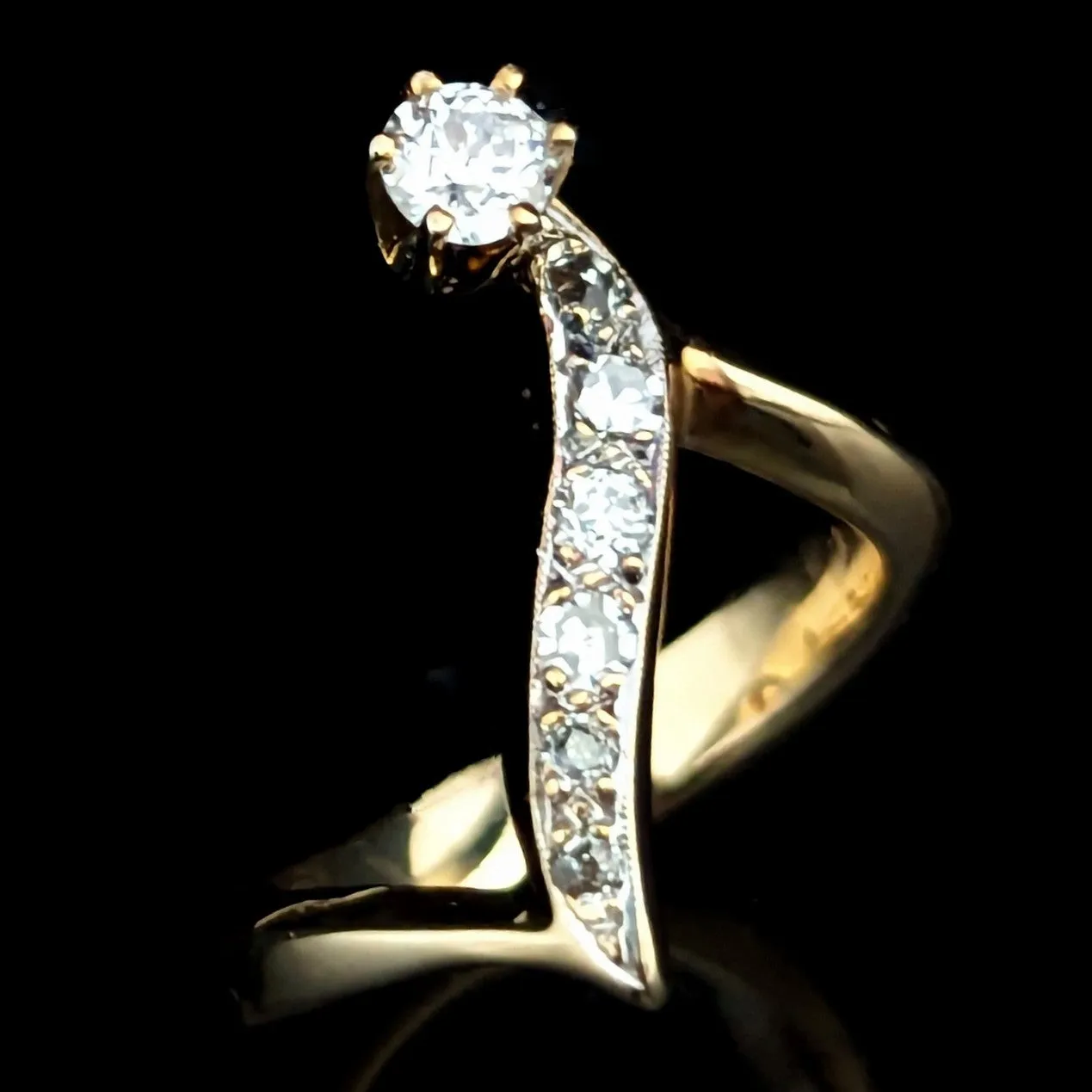 The Ottawa - Vintage Diamond Gold Cocktail Ring