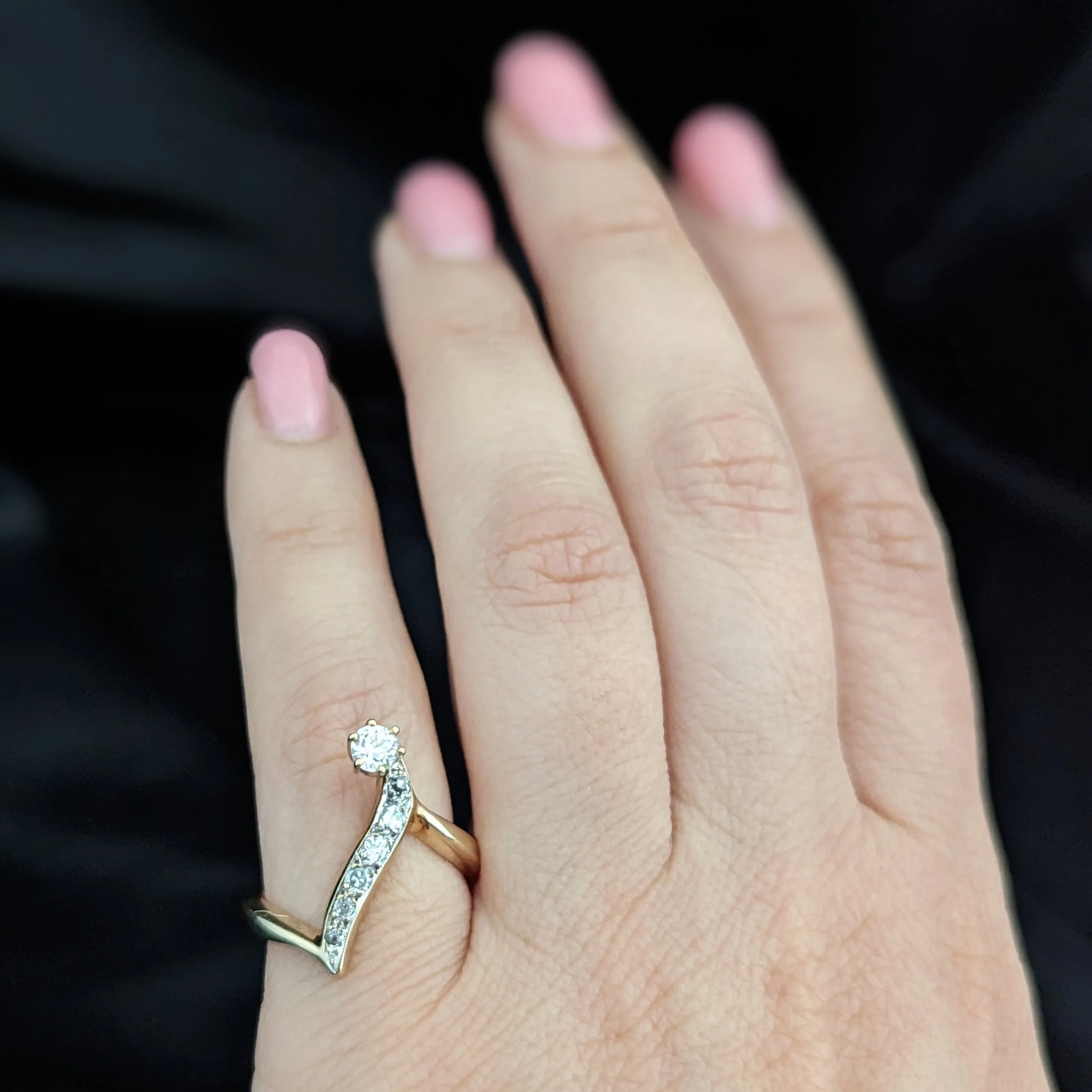 The Ottawa - Vintage Diamond Gold Cocktail Ring