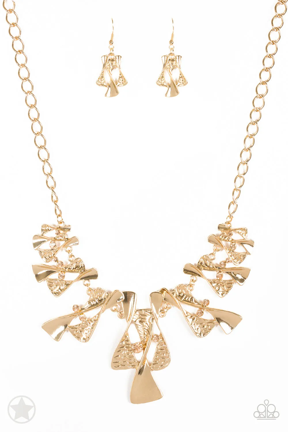 The Sands of Time - Gold Paparazzi Blockbuster Necklace