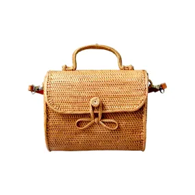 Top Handle Rattan Crossbody Bag