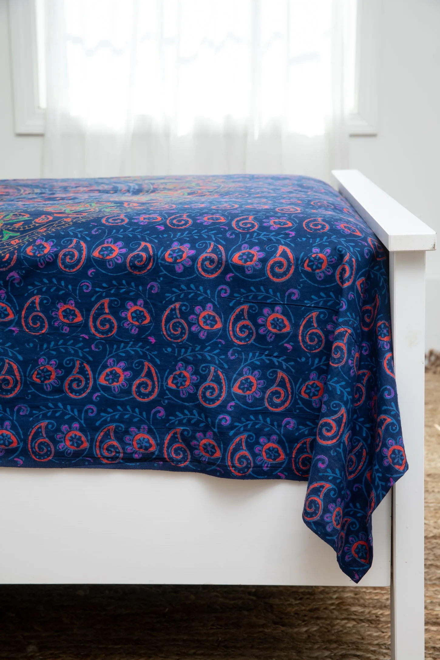 Traditional Elephant Mandala Block Print Twin Tapestry