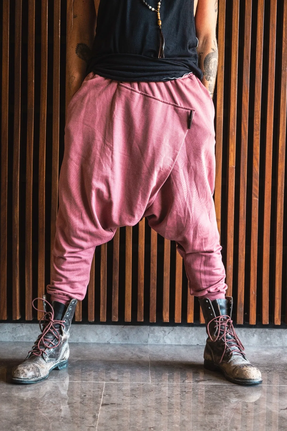 URBAN Ninja - Red Rossore Cotton Harem Pants