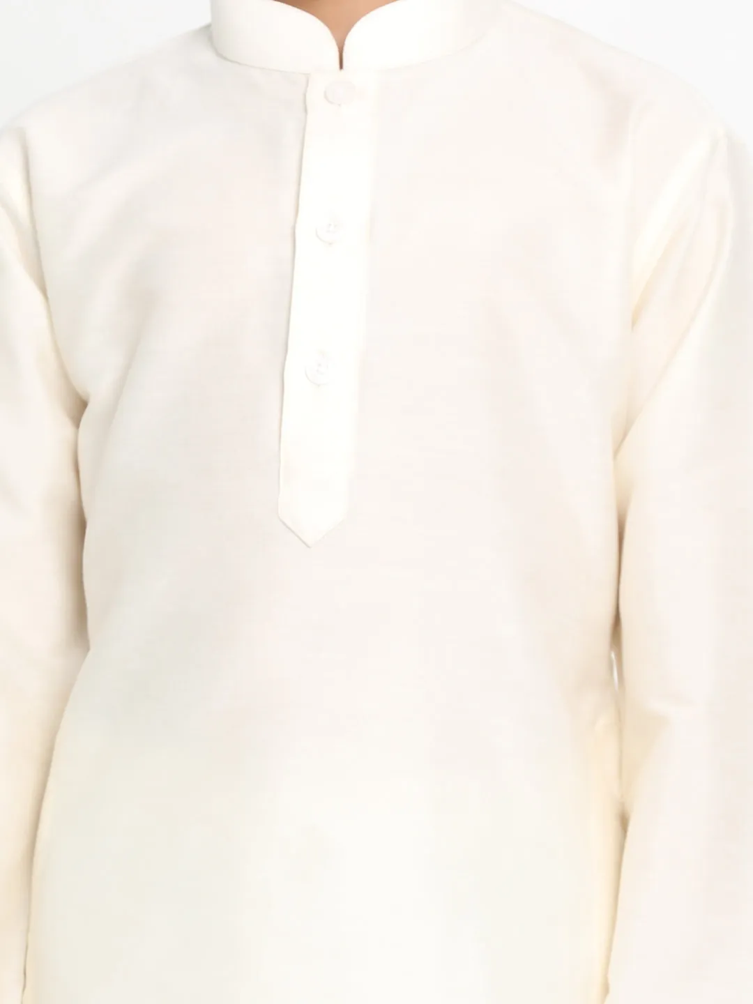 Vastramay Boy's Cream Kurta With Pyjama Set