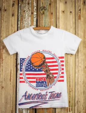 Vintage Dream Team USA Basketball Graphic Baby Tee 1992 White XS