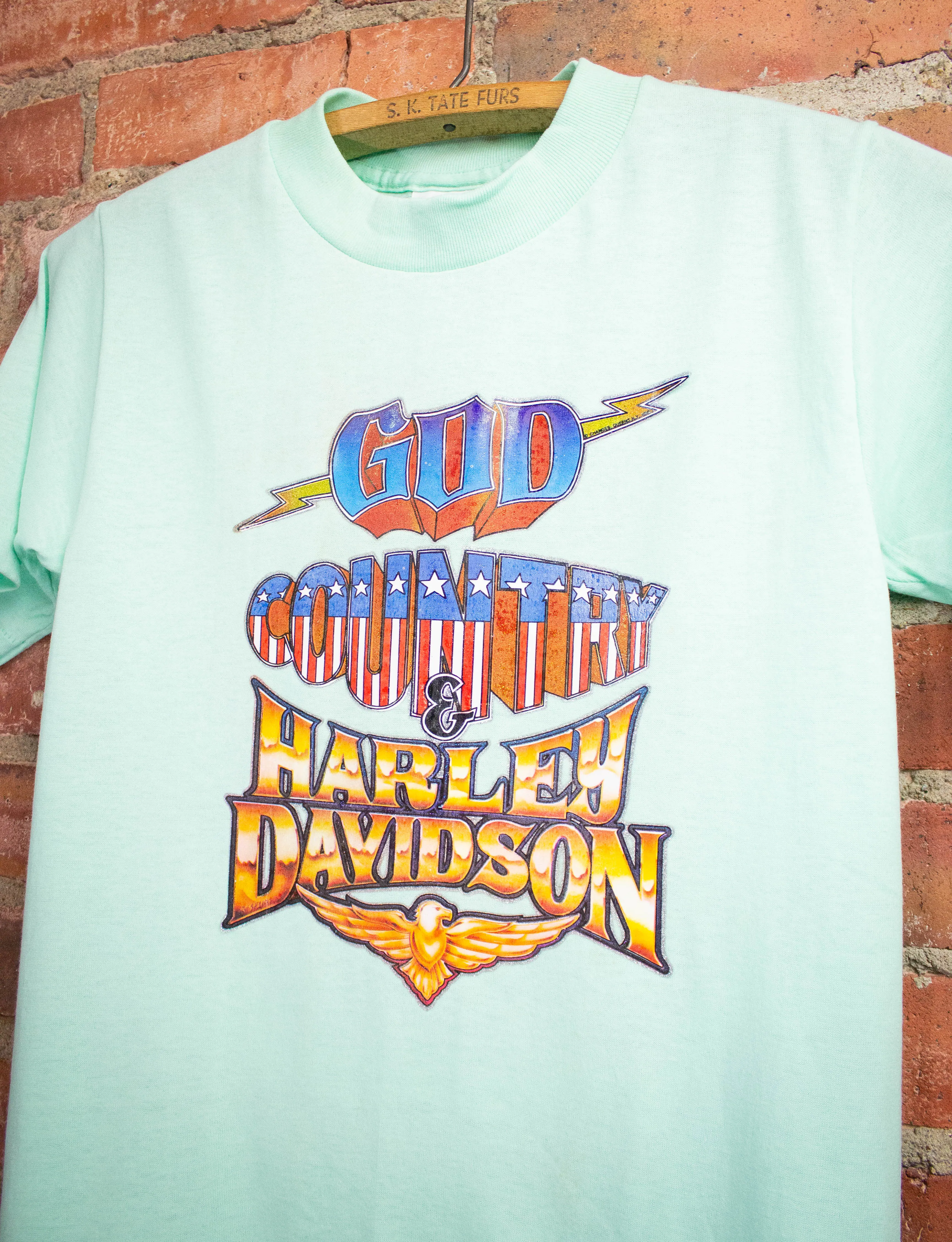 Vintage Harley Davidson God And Country Graphic T-Shirt XS