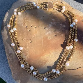 Vintage Pearl Chain Necklace