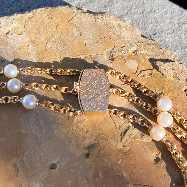 Vintage Pearl Chain Necklace