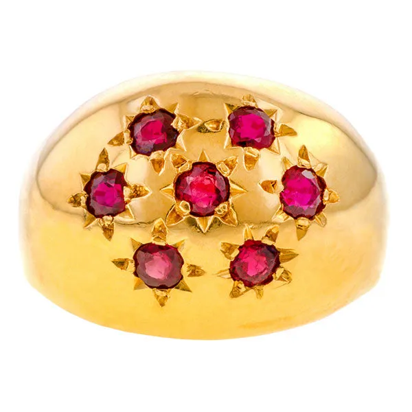 Vintage Ruby Bombe Ring