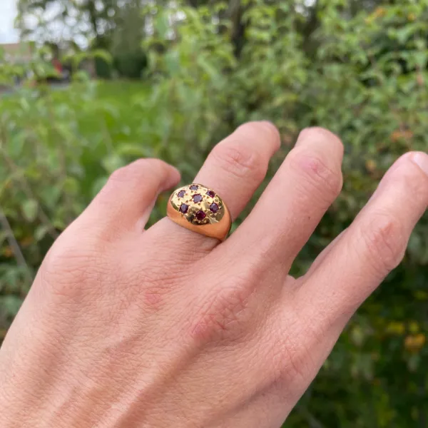 Vintage Ruby Bombe Ring